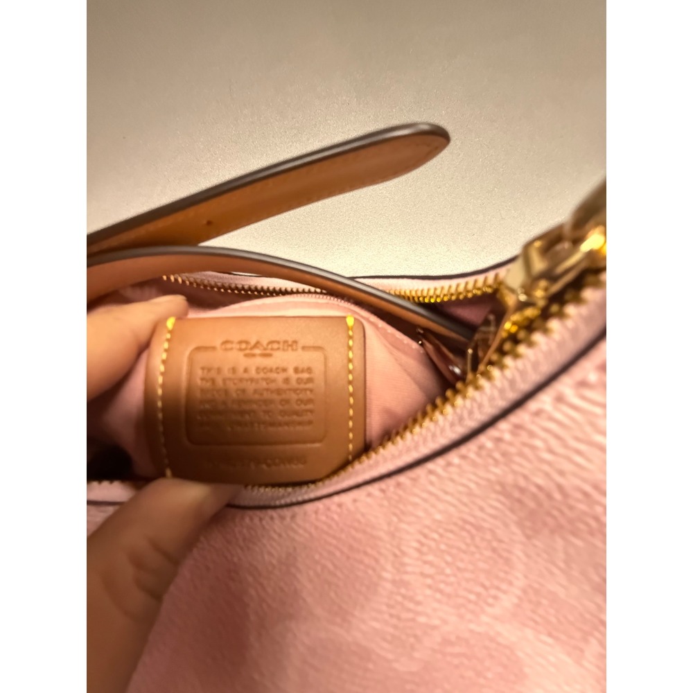 Coach‎ Emily Shoulder Bag Signature Canvas Powder Pink CDW86 Floral Charm NWT - Picture 10 of 14